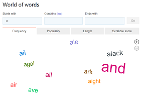 Screenshot of the World of Words answer